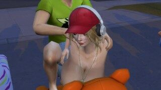 Sims 4:Multiplayer passionate sex on the cute sofa