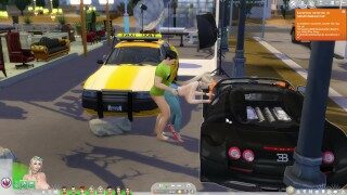 Sims 4:Outdoor Shooting Studio X Taxi X Sports Car