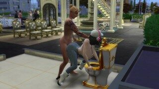Sims 4:I met a superstar on the road and had hot sex with him in the bar toilet