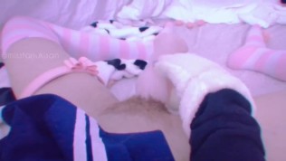 Amateur redhead schoolgirl teen masturbates with fake pussy Hentai uncensored japanese Real orgasm