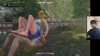 The Elder Scrolls 5:Crazy sex in the forest with a giant breast goddess