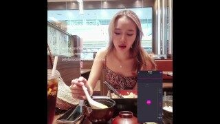 Remote control toy make me reach orgasm in a public restaurant — LUSH2